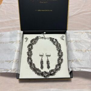 Elegant Beaded Silver Jewelry Set by Fifth Avenue